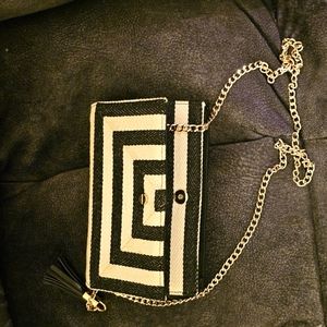 Black and white canvas bag